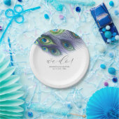 Hochzeitspapier-Teller Majestic Peacock Pappteller (Party)