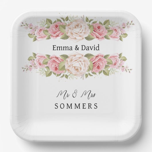 Hochzeitspapier-Teller Pappteller (Vorderseite)