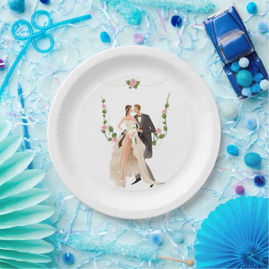 Hochzeitspapier-Teller Pappteller (Party)