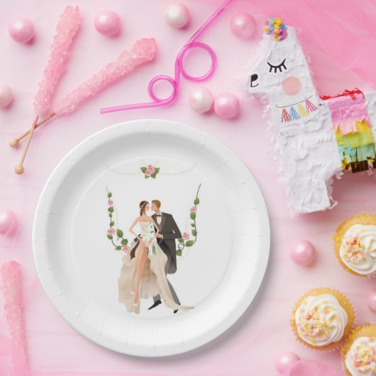 Hochzeitspapier-Teller Pappteller (Party)