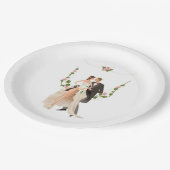 Hochzeitspapier-Teller Pappteller (Schrägansicht)