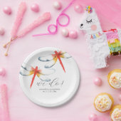 Hochzeitspapier-Teller Rote Libelle Pappteller (Party)