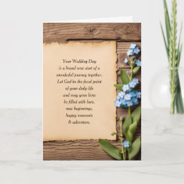 Hochzeitspapier und Vergissmeinnicht Karte