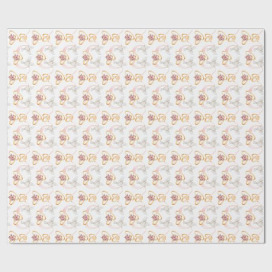 Hochzeitspapier und Watercolor Wrapping Paper Geschenkpapier (Flach)