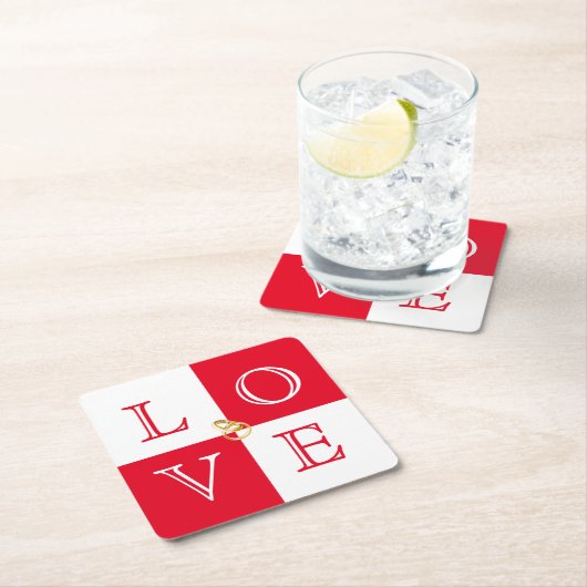 Hochzeitspapier-Untersetzer-Set der Liebe Rechteckiger Pappuntersetzer (Vor Ort)