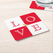 Hochzeitspapier-Untersetzer-Set der Liebe Rechteckiger Pappuntersetzer (angewinkelt)