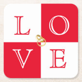 Hochzeitspapier-Untersetzer-Set der Liebe Rechteckiger Pappuntersetzer (Vorderseite)