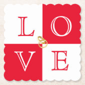 Hochzeitspapier-Untersetzer-Set der Liebe Untersetzer (Vorderseite)
