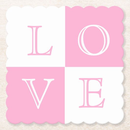 Hochzeitspapier-Untersetzer-Set der Liebe Untersetzer (Vorderseite)