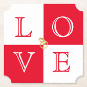Hochzeitspapier-Untersetzer-Set der Liebe Untersetzer (Vorderseite)