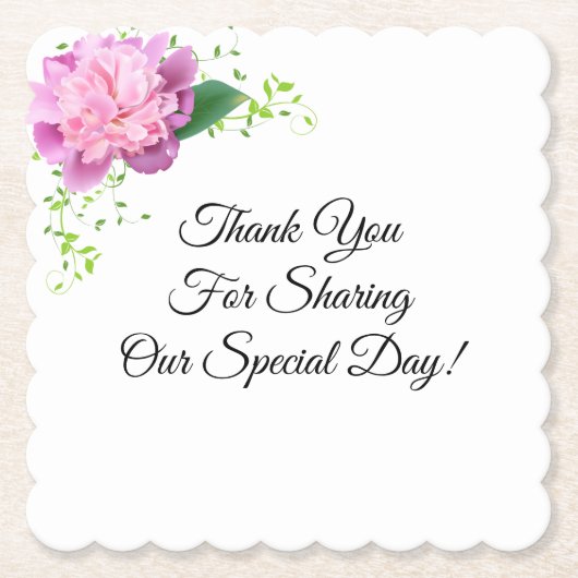 Hochzeitspapier-Untersetzer Untersetzer (Vorderseite)