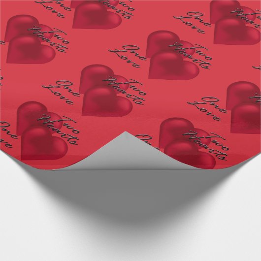 Hochzeitspapier Verlobung 2 Herz Geschenkpapier (Ecke)