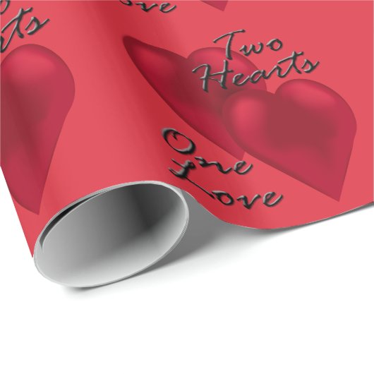Hochzeitspapier Verlobung 2 Herz Geschenkpapier (Rolleneckpunkt)
