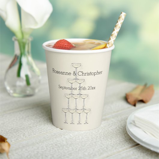 Hochzeitspapierbecher Champagnergläser Pappbecher (In Situ)