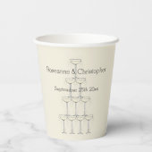 Hochzeitspapierbecher Champagnergläser Pappbecher (Rückseite)