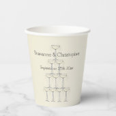 Hochzeitspapierbecher Champagnergläser Pappbecher (Vorderseite)