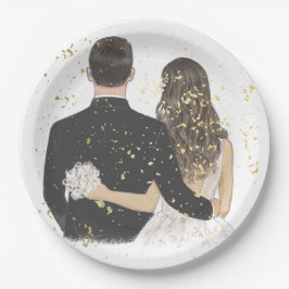 Hochzeitspapierplatte 2 pappteller