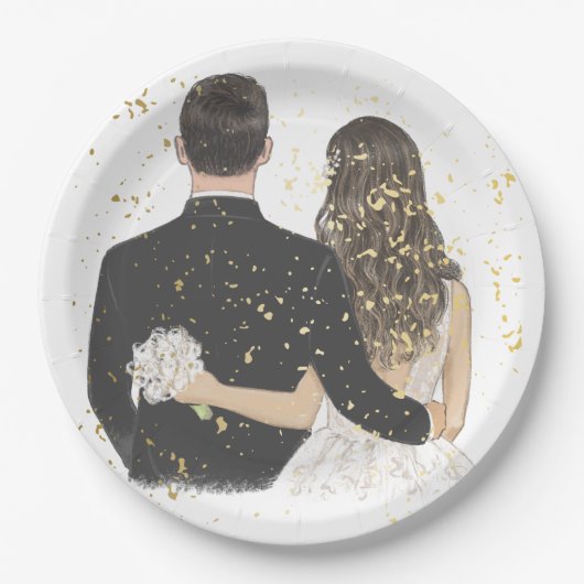 Hochzeitspapierplatte 2 pappteller (Vorderseite)