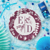 Hochzeitspapierplatte für moderne Burgundy Pappteller (Party)