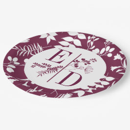 Hochzeitspapierplatte für moderne Burgundy Pappteller