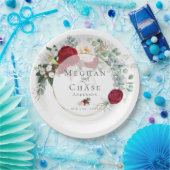 Hochzeitspapierplatte | Lebhafte Red Peony Bouquet Pappteller (Party)