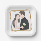 Hochzeitspapierplatte Pappteller (Vorderseite)