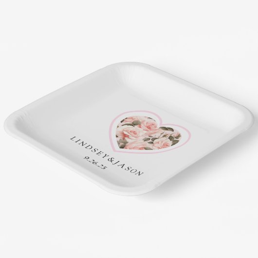 Hochzeitspapierplatte Pappteller (Gewinkelt)