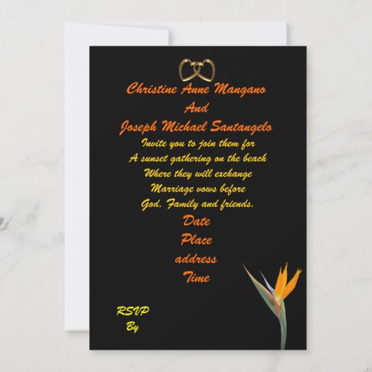 Hochzeitsparadies am Strand Einladung (Rückseite)