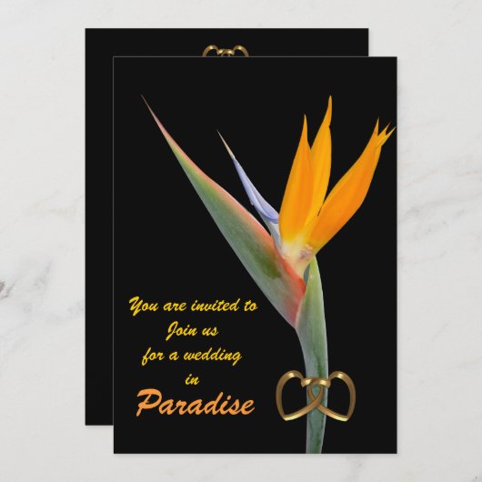 Hochzeitsparadies am Strand Einladung (Vorne/Hinten)