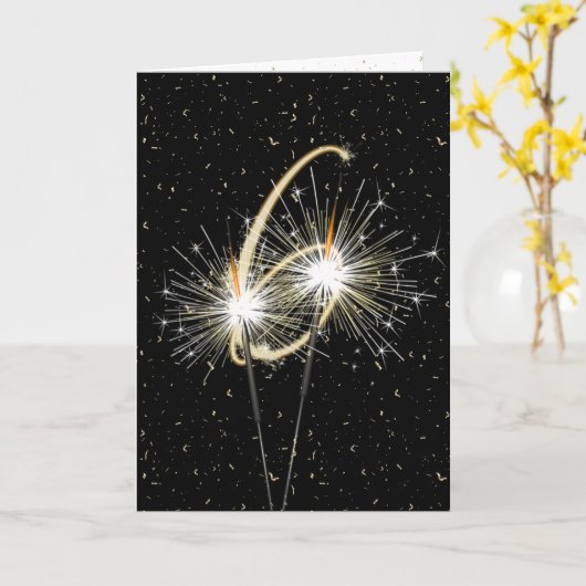 Hochzeitsparkler Karte (Gelbe Blume)