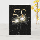 Hochzeitsparkler zum 58. Mal Karte (Gelbe Blume)