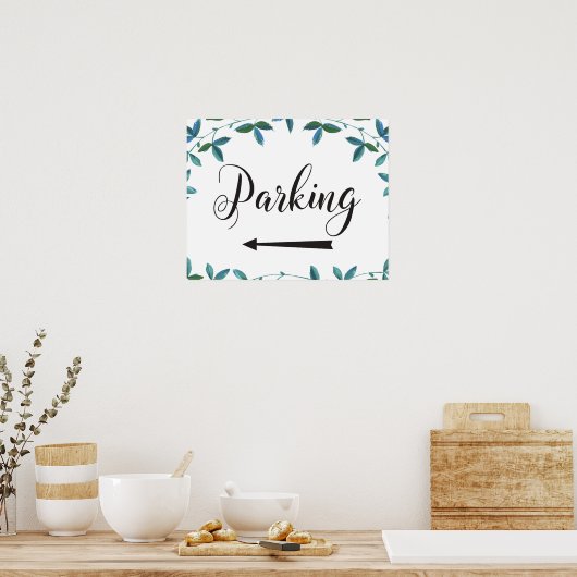 Hochzeitsparkrichtung Links Pfeifenzeichen Poster (Küche)