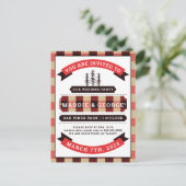 Hochzeitsparty | Buffalo Karo Flannel Postkarte (Stehend Vorderseite)