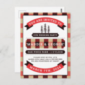 Hochzeitsparty | Buffalo Karo Flannel Postkarte (Vorne/Hinten)