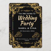 Hochzeitsparty Einladung (Vorne/Hinten)