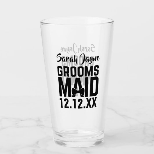 Hochzeitsparty Groomsmaid Glass Tumbler (Vorderseite)