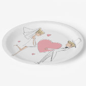 Hochzeitsparty Pappteller (Schrägansicht)