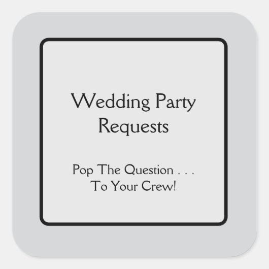 Hochzeitsparty Quadratischer Aufkleber (Vorderseite)