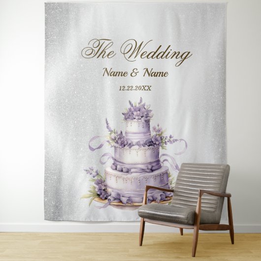 Hochzeitsparty Silver Glitzer Sparkle Elegante Wandteppich (Beispiel)