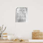 Hochzeitsparty Silver Hearts Gray Black Elegant Poster (Küche)