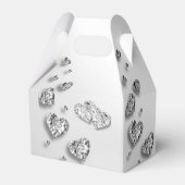 Hochzeitsparty Silver Hearts Gray Elegant Geschenkschachtel (Rückseite)