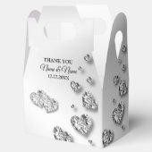 Hochzeitsparty Silver Hearts Gray Elegant Geschenkschachtel (Geöffnet)