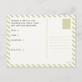 Hochzeitspass Einladungspostkarte (Rückseite)