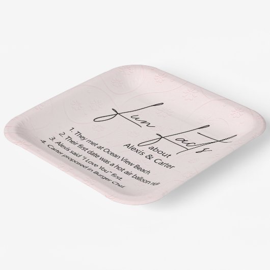 Hochzeitspass - Fakten über rosa Rosa Pappteller (Gewinkelt)