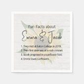 Hochzeitspass - Fakten über Sonnenblumen und Holz Serviette (Vorderseite)