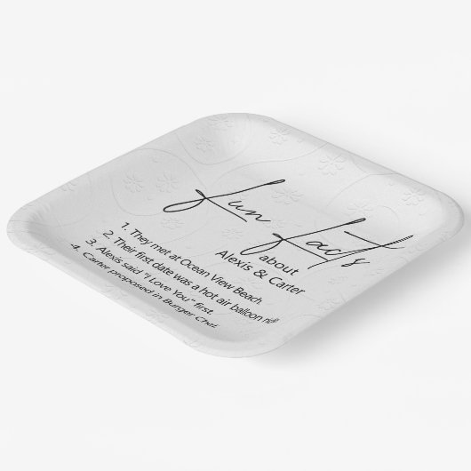 Hochzeitspass Fakten über verzierte Blüte Pappteller (Gewinkelt)