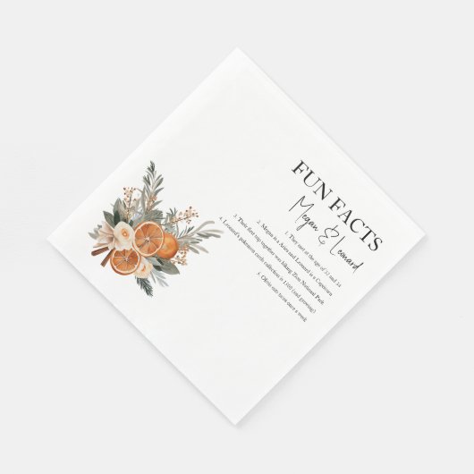 Hochzeitspass Fakten Winterherbst Grün Serviette (Ecke)