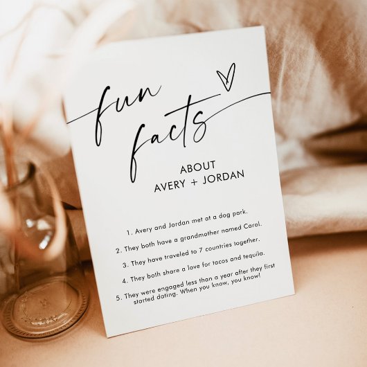 Hochzeitspass-Fakten-Zeichen | Moderne Minimalisti Einladung