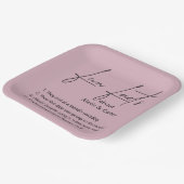 Hochzeitspass - Fakten zur Dusty-Rose Pappteller (Gewinkelt)