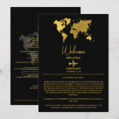 Hochzeitspass Gold Schwarz Reiseplan Programm (Vorne/Hinten)